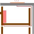 カラーボックス断面模式図